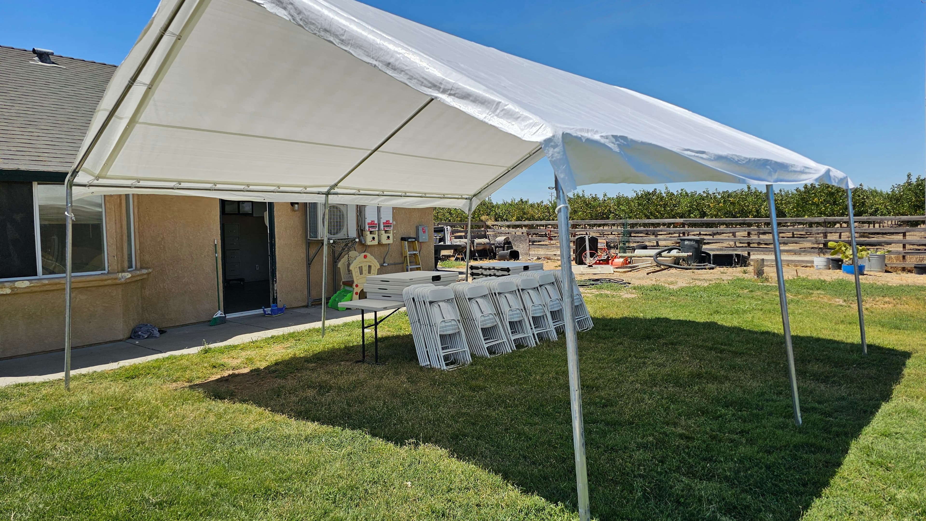 Elegant table and chair rental setup